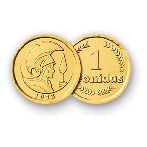 Milk chocolate coins (pralina)
