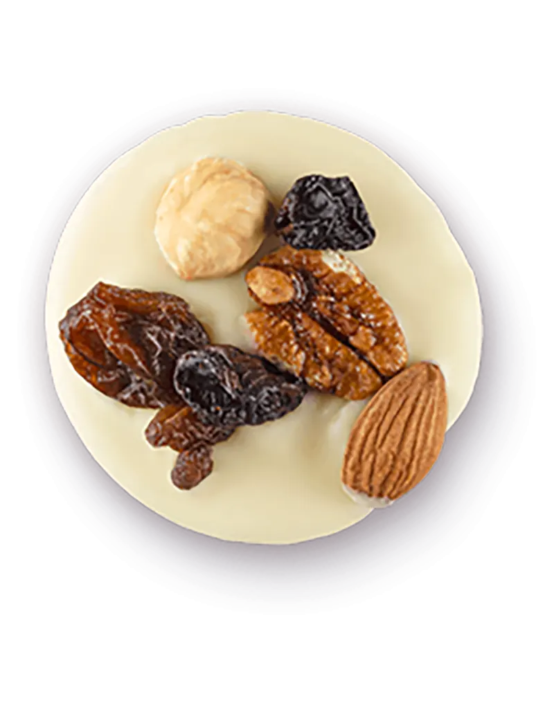 Mendiant – ciocolata alba si fructe uscate - imagine 2